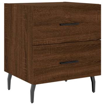 Stylish Brown Oak Bedside Cabinets - 2 pcs | Hipo Market