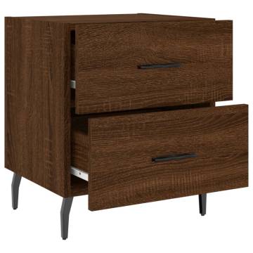 Stylish Brown Oak Bedside Cabinets - 2 pcs | Hipo Market