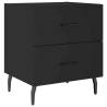 Stylish Black Bedside Cabinets - 2 pcs Engineered Wood