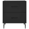 Stylish Black Bedside Cabinets - 2 pcs Engineered Wood