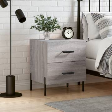 Stylish Grey Sonoma Bedside Cabinet - 40x35x47.5 cm