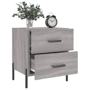 Stylish Grey Sonoma Bedside Cabinet - 40x35x47.5 cm