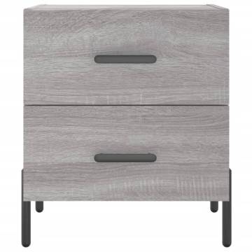 Stylish Grey Sonoma Bedside Cabinet - 40x35x47.5 cm