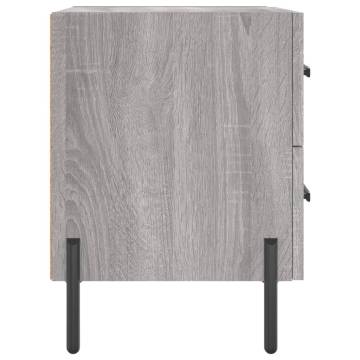 Stylish Grey Sonoma Bedside Cabinet - 40x35x47.5 cm