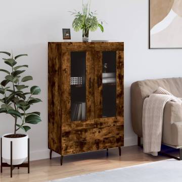 Stylish Highboard in Smoked Oak | 69.5x31x115 cm