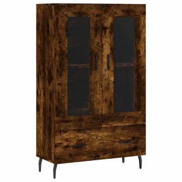 Stylish Highboard in Smoked Oak | 69.5x31x115 cm