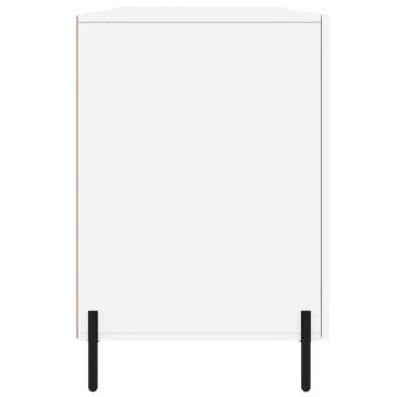 Elegant High Gloss White Desk - 140x50x75 cm Engineered Wood