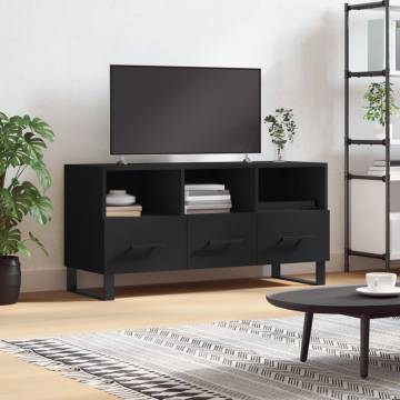 Stylish Black TV Cabinet 102x36x50 cm - Engineered Wood