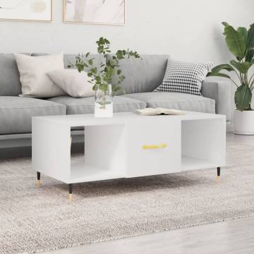 Elegant White Coffee Table | 102x50x40 cm | Durable Design