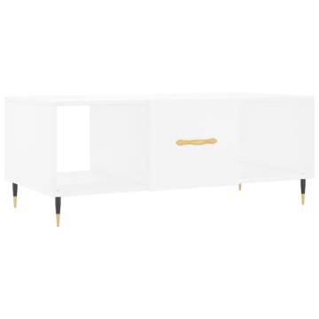 Elegant White Coffee Table | 102x50x40 cm | Durable Design