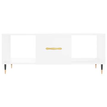 Elegant White Coffee Table | 102x50x40 cm | Durable Design