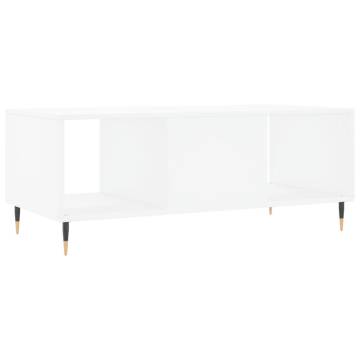 Elegant White Coffee Table | 102x50x40 cm | Durable Design