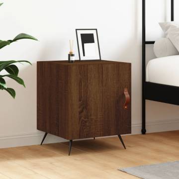 Stylish Brown Oak Bedside Cabinet - 40x40x50 cm | HipoMarket