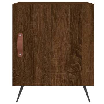 Stylish Brown Oak Bedside Cabinet - 40x40x50 cm | HipoMarket