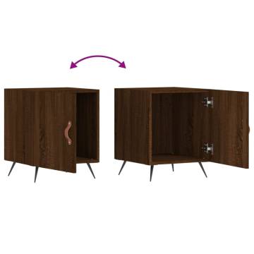 Stylish Brown Oak Bedside Cabinet - 40x40x50 cm | HipoMarket