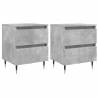 Concrete Grey Bedside Cabinets - 2 pcs, 40x35x50 cm | HipoMarket