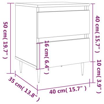 Concrete Grey Bedside Cabinets - 2 pcs, 40x35x50 cm | HipoMarket