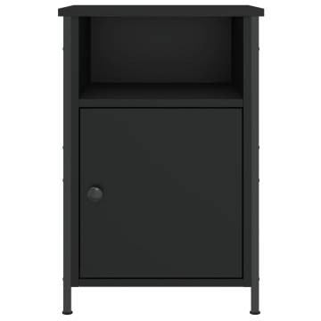 Elegant Black Bedside Cabinet - Engineered Wood 40x42x60 cm