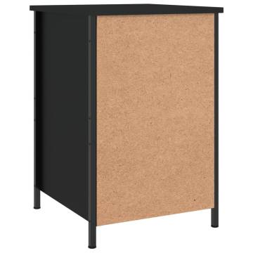 Elegant Black Bedside Cabinet - Engineered Wood 40x42x60 cm