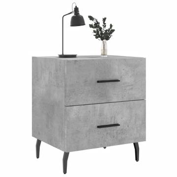 Concrete Grey Bedside Cabinet - Stylish & Durable 40x35 cm