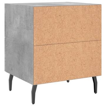 Concrete Grey Bedside Cabinet - Stylish & Durable 40x35 cm