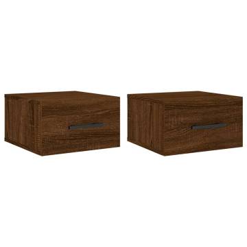 Wall-mounted Bedside Cabinets 2 pcs Brown Oak | Hipomarket UK