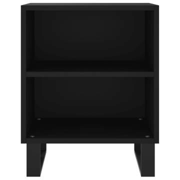 Elegant Black Bedside Cabinet | 40x30x50 cm Engineered Wood