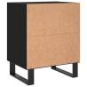 Elegant Black Bedside Cabinet | 40x30x50 cm Engineered Wood