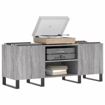 Stylish Grey Sonoma Record Cabinet - 121x38x48 cm