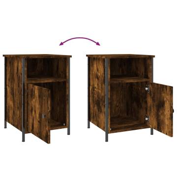 2 pcs Smoked Oak Bedside Cabinets - Elegant and Durable Storage