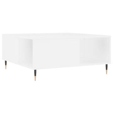 Elegant White Coffee Table 80x80 cm - Engineered Wood