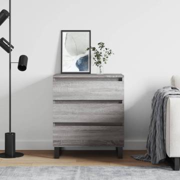 Stylish Grey Sonoma Sideboard | 60x35x70 cm Engineered Wood