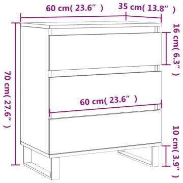 Stylish Grey Sonoma Sideboard | 60x35x70 cm Engineered Wood