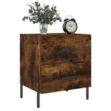 Smoked Oak Bedside Cabinet - Modern Design & Spacious Storage