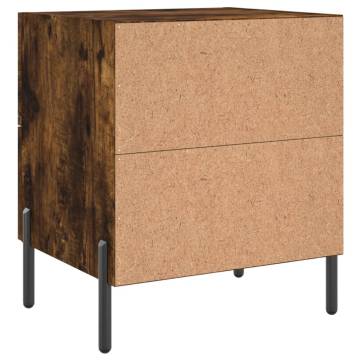 Smoked Oak Bedside Cabinet - Modern Design & Spacious Storage