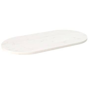 Table Top White 90x45 cm - Solid Pine Wood Oval Design