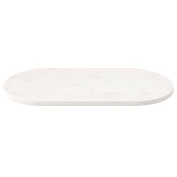 Table Top White 90x45 cm - Solid Pine Wood Oval Design