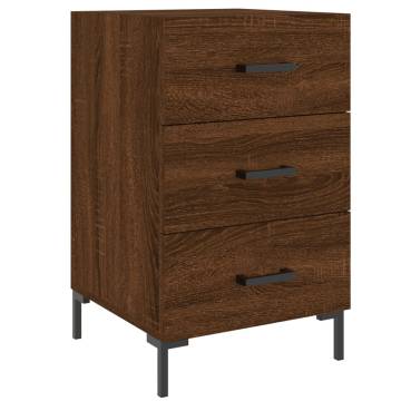 Modern Brown Oak Bedside Cabinet - 40x40x66 cm | Hipo Market