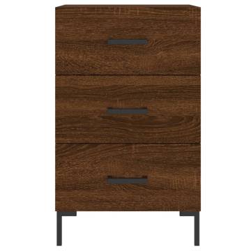 Modern Brown Oak Bedside Cabinet - 40x40x66 cm | Hipo Market