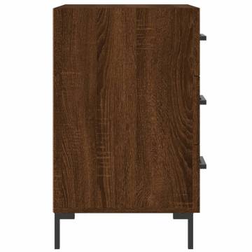 Modern Brown Oak Bedside Cabinet - 40x40x66 cm | Hipo Market