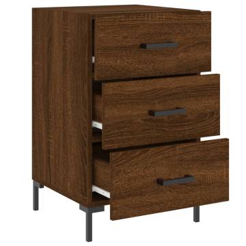 Modern Brown Oak Bedside Cabinet - 40x40x66 cm | Hipo Market