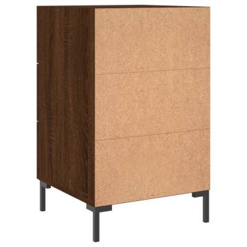 Modern Brown Oak Bedside Cabinet - 40x40x66 cm | Hipo Market