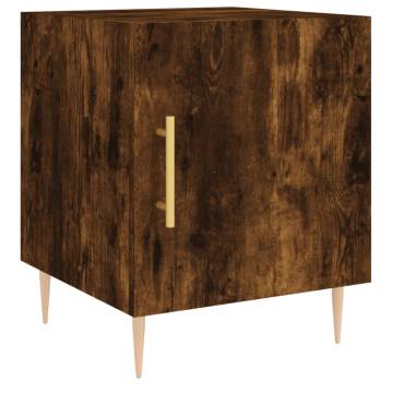 Smoked Oak Bedside Cabinet - Modern & Spacious 40x40x50 cm