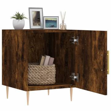 Smoked Oak Bedside Cabinet - Modern & Spacious 40x40x50 cm