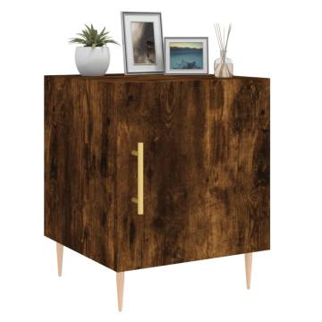 Smoked Oak Bedside Cabinet - Modern & Spacious 40x40x50 cm