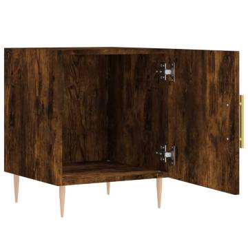 Smoked Oak Bedside Cabinet - Modern & Spacious 40x40x50 cm