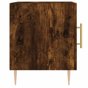 Smoked Oak Bedside Cabinet - Modern & Spacious 40x40x50 cm