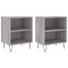 Elegant Grey Sonoma Bedside Cabinets - Set of 2 | HipoMarket