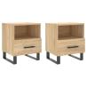 Stylish Sonoma Oak Bedside Cabinets - Set of 2