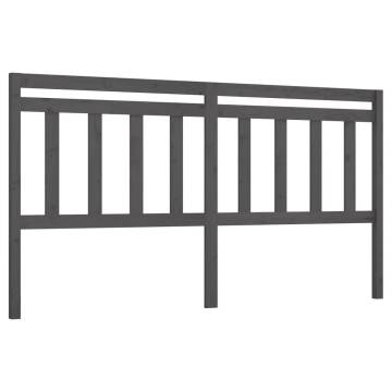 Stylish Grey Bed Headboard - Solid Wood Pine 206x4x100 cm